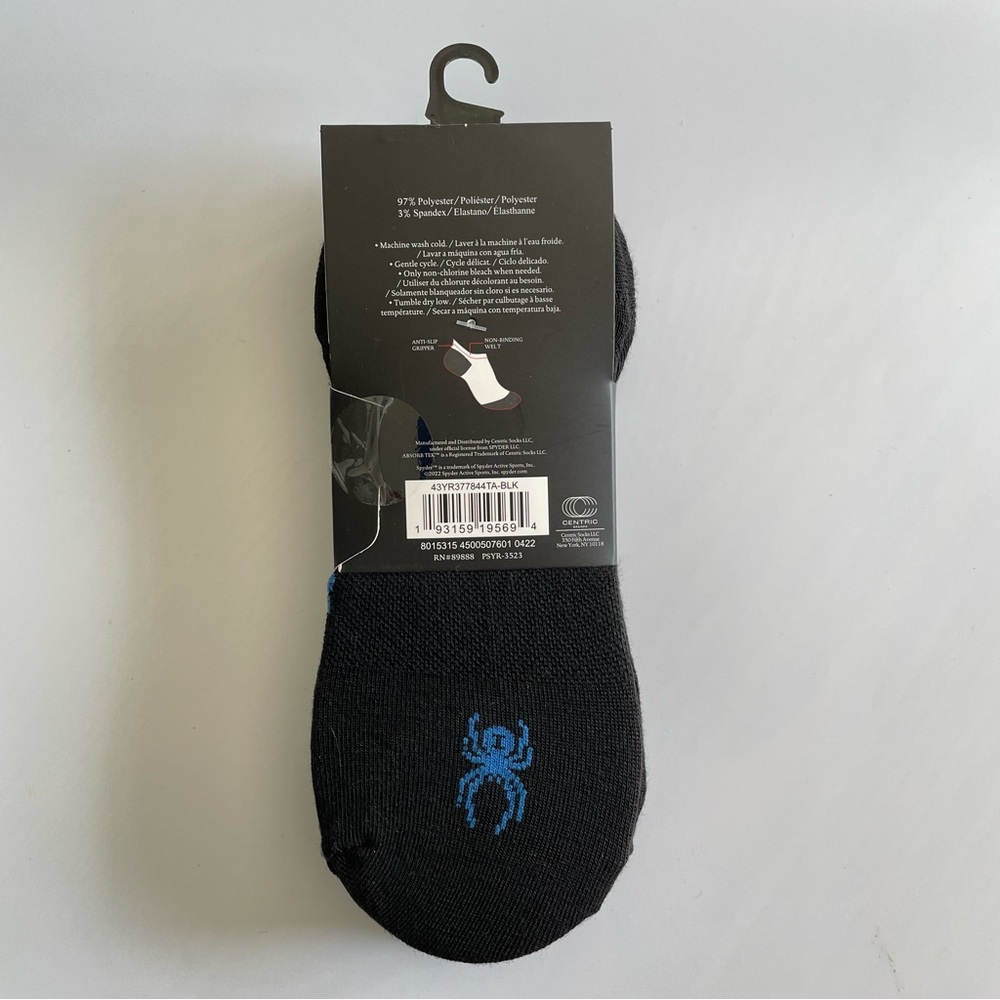 Spyder men’s super no show socks 5 pack size 6-12 black gray blue - Picture 2 of 2